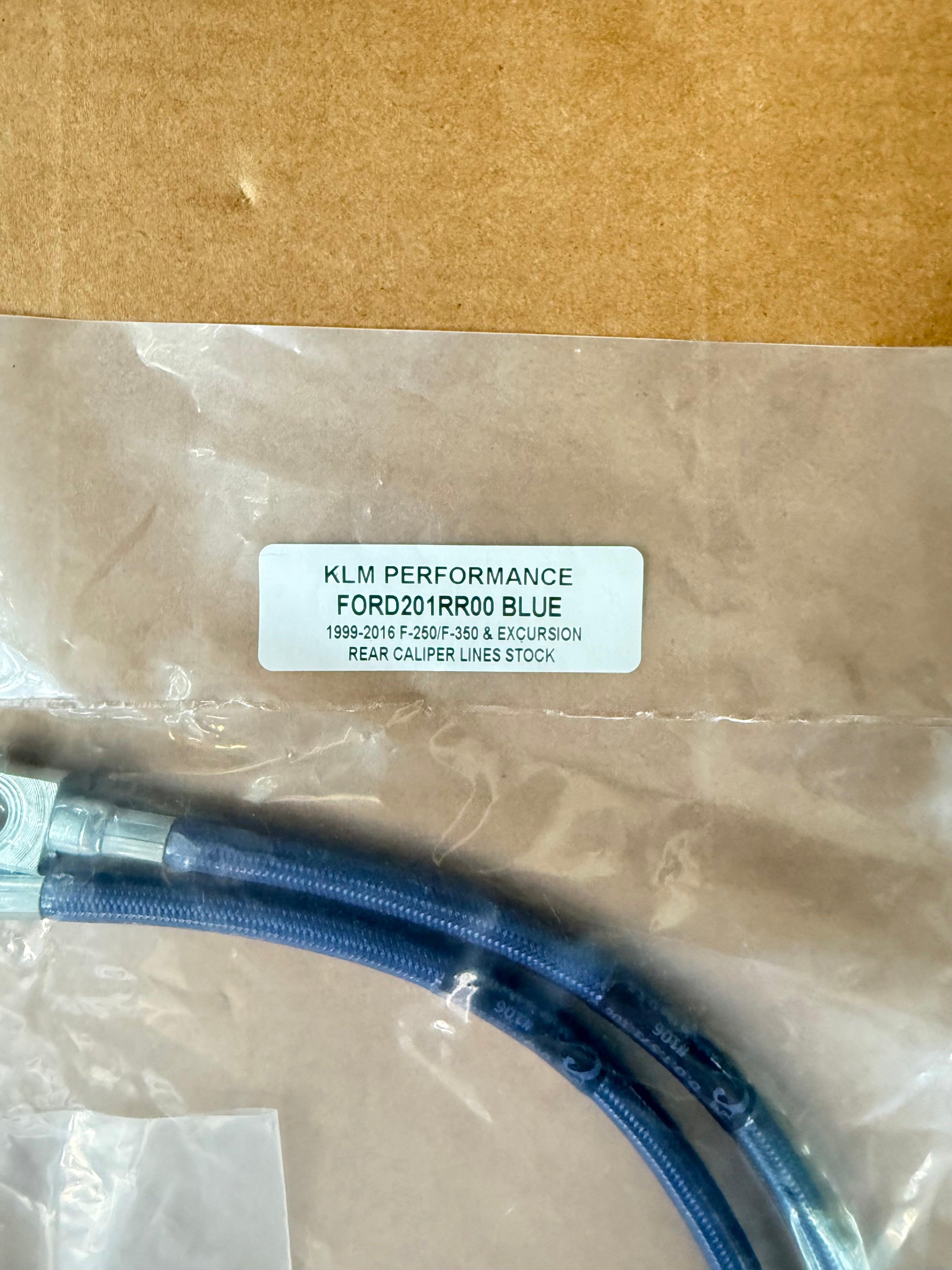 BLUE 1999 TO 2016 Ford Excursion and Super Duty Rear Caliper Lines