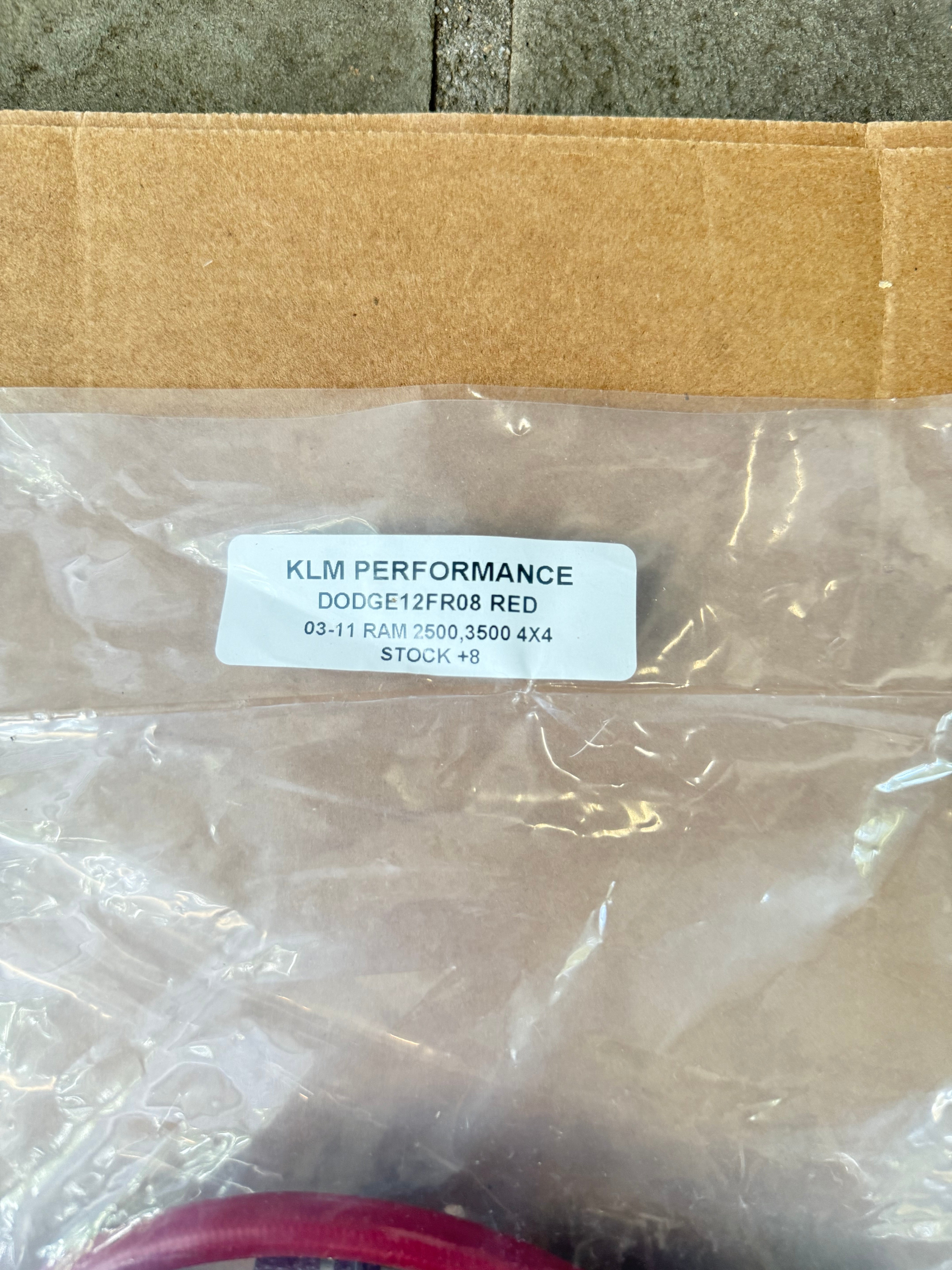KLM PERFORMANCE DODGE12FR08 RED 03-11 RAM 2500,3500 4X4 STOCK +8