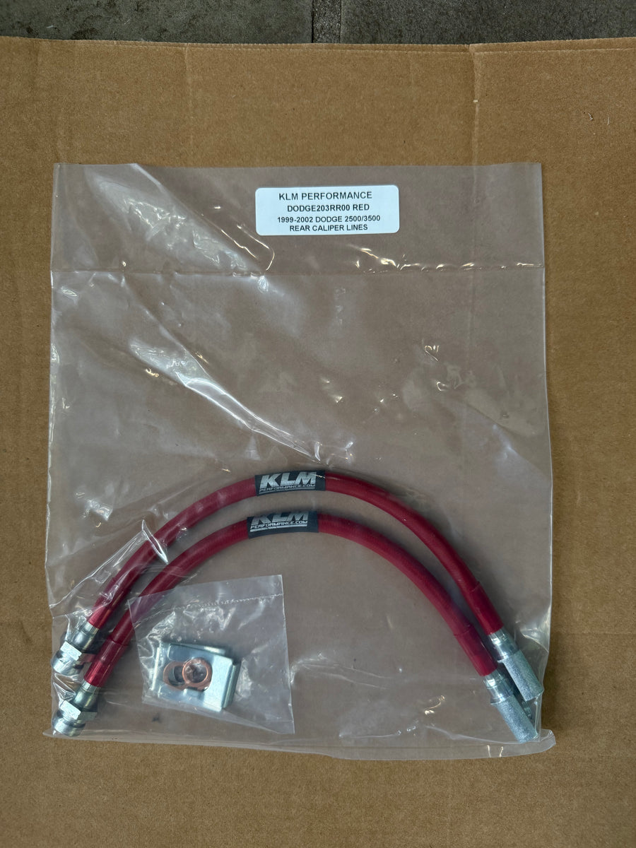 KLM PERFORMANCE RED 1999-2002 DODGE 2500/3500 REAR CALIPER LINES