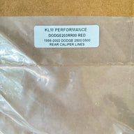KLM PERFORMANCE RED 1999-2002 DODGE 2500/3500 REAR CALIPER LINES
