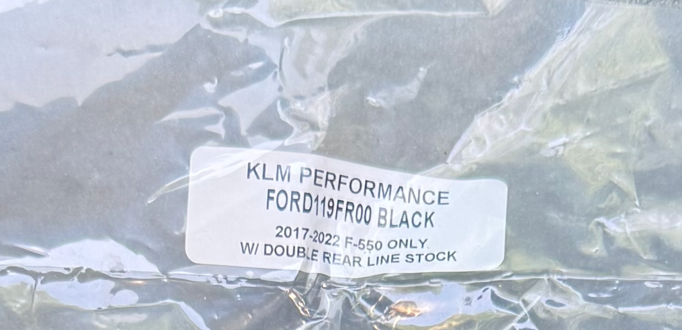 KLM PERFORMANCE BLACK 2017-2022 F-550 ONLY W/ DOUBLE REAR LINE STOCK