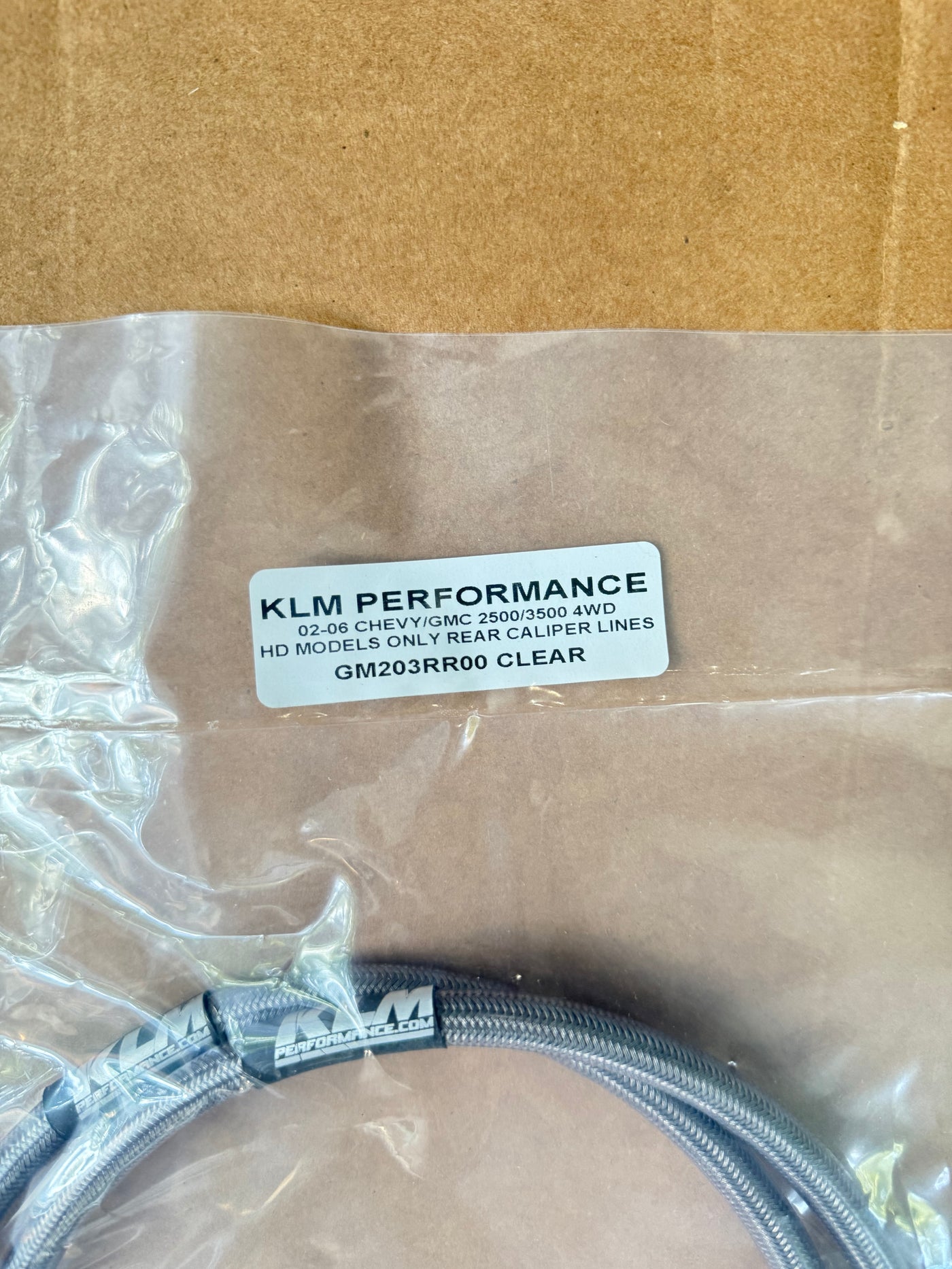 KLM PERFORMANCE CLEAR 02-06 CHEVY/GMC 2500/3500 4WD HD MODELS ONLY REAR CALIPER LINES