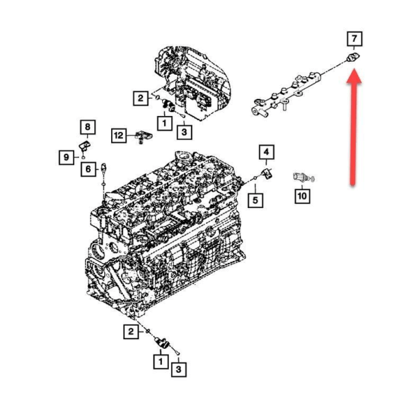 Mopar 68210175AA Dodge Ram Cummins 6.7L Rail Pressure Sensor 