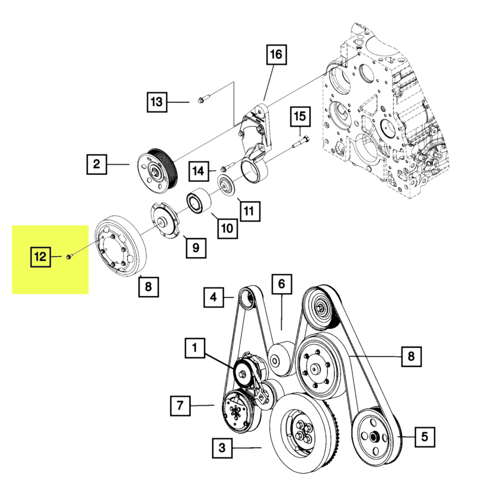 Mopar 4886003AA Hex Flange Head Bolt Kit