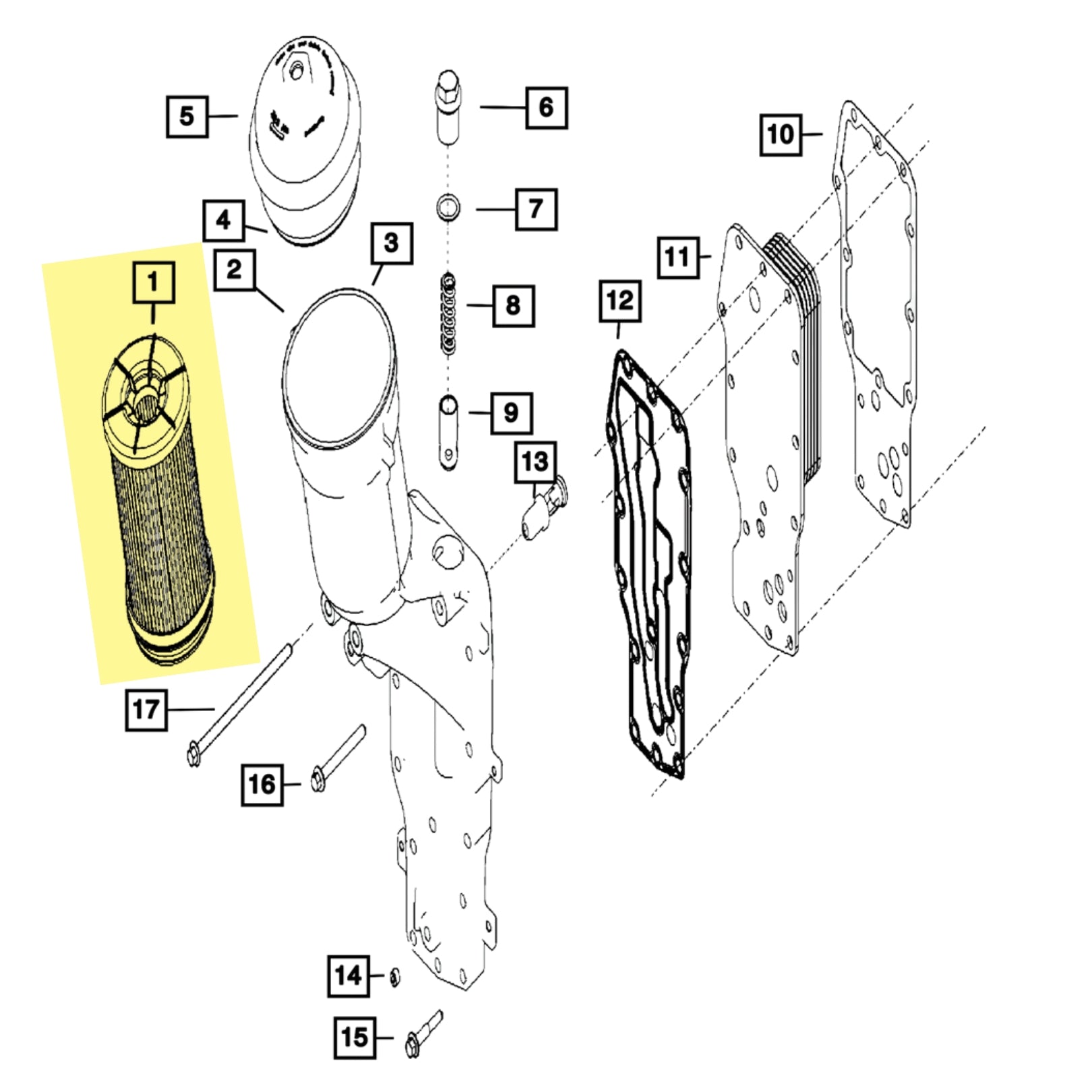 2025 Mopar 68677810AA cartridge-style lube filter