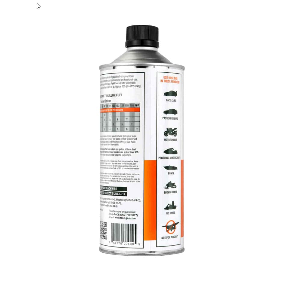 Race Gas 100032 Premium Race Fuel Concentrate 32 Ounce Can 