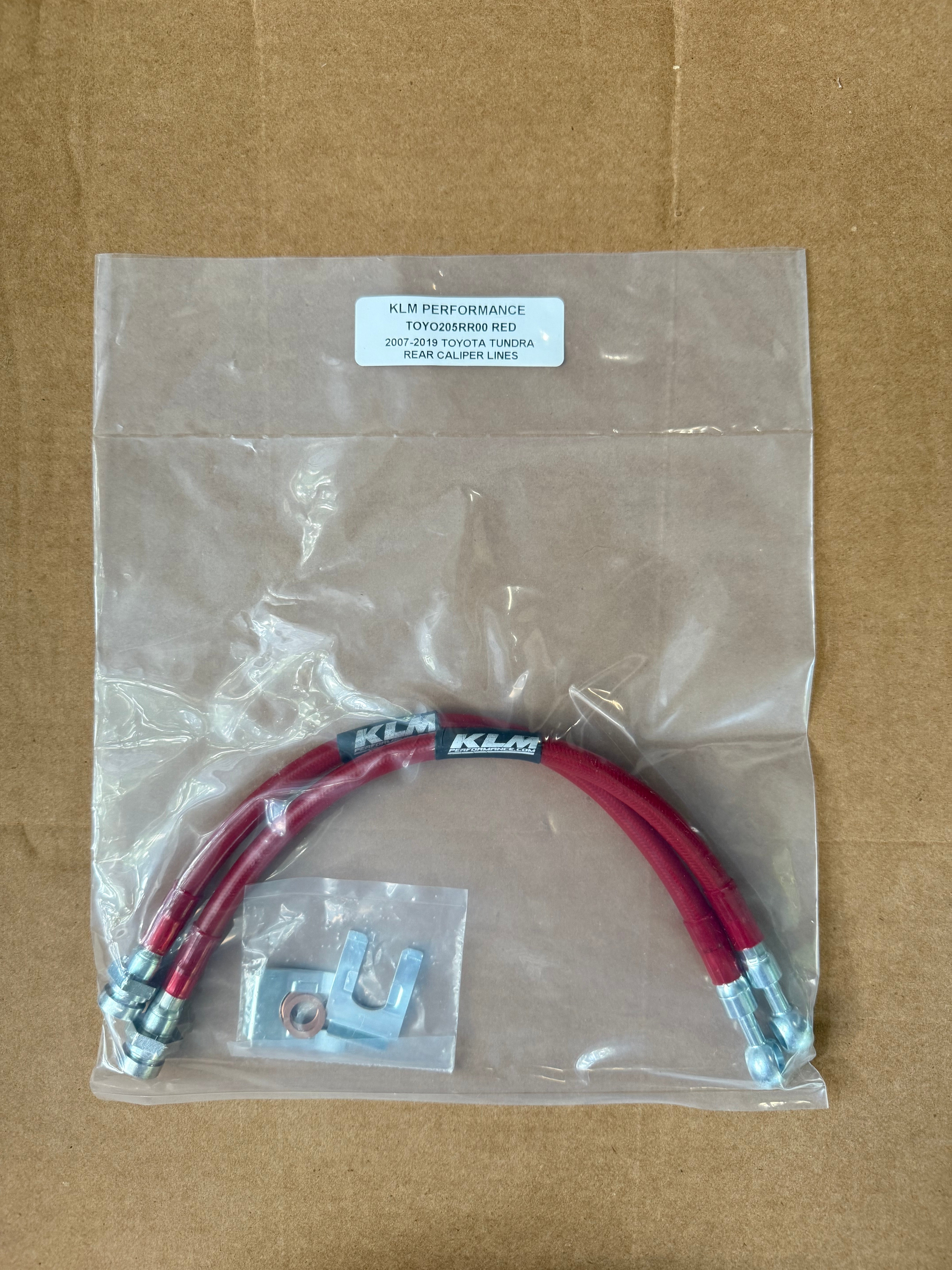 KLM PERFORMANCE RED 2007-2019 TOYOTA TUNDRA REAR CALIPER LINES