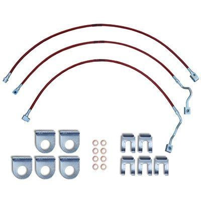 1980 to 1997 Ford F-250 and F-350 Truck Kevlar Reinforced Stainless Steel Braided Brake Line kits color options